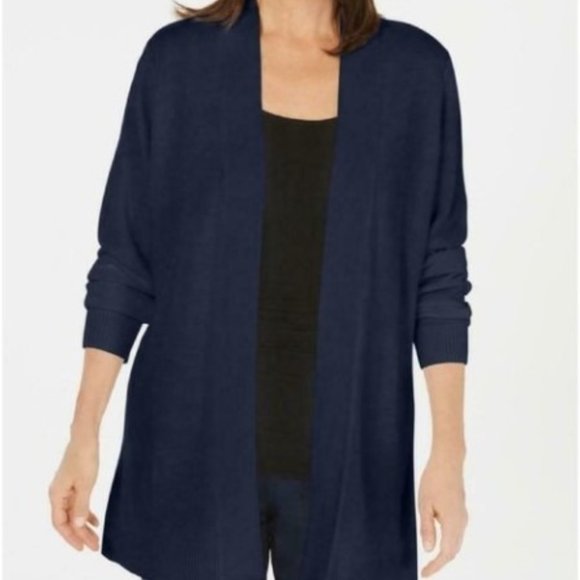 NWT Karen Scott Long Sleeve Open Front Cardigan - Picture 1 of 5